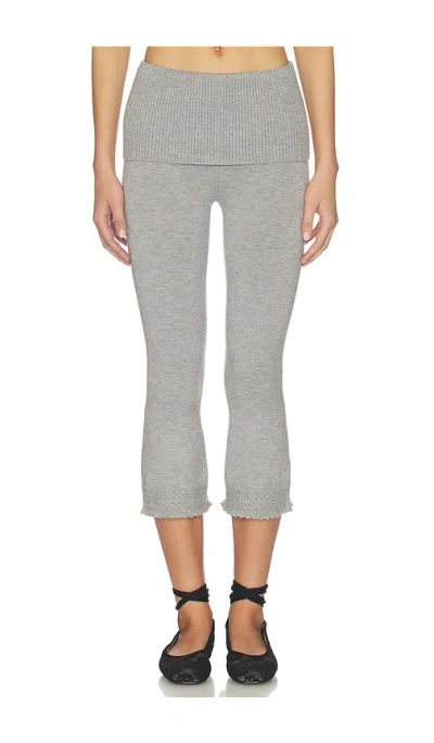 Frankies Bikinis Milo Cloud Knit Capri In Gray