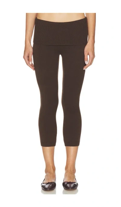 Frankies Bikinis Milo Cloud Knit Capri Pant In Brown