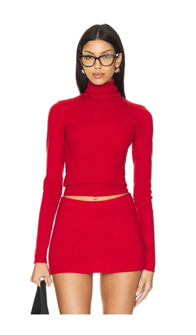 Frankies Bikinis Milo Cloud Knit Turtleneck Sweater In Heartstrings