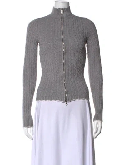 Pre-owned Frankies Bikinis Mock Neck Sweater In Gray