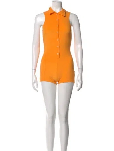 Pre-owned Frankies Bikinis Mock Neck Sweater In Orange