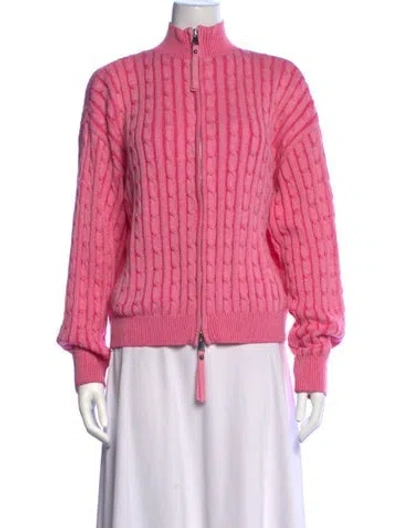 Pre-owned Frankies Bikinis Mock Neck Sweater In Pink