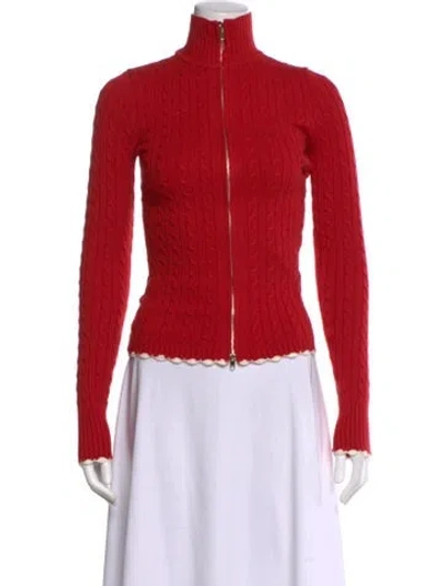 Pre-owned Frankies Bikinis Mock Neck Sweater W/ Tags In Red
