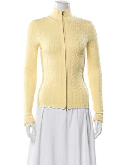 Pre-owned Frankies Bikinis Mock Neck Sweater In Yellow
