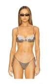 Frankies Bikinis Morning Bikini Top In Baby Leopard