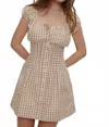 Frankies Bikinis Mustang Mini Dress In Rodeo Gingham In Brown