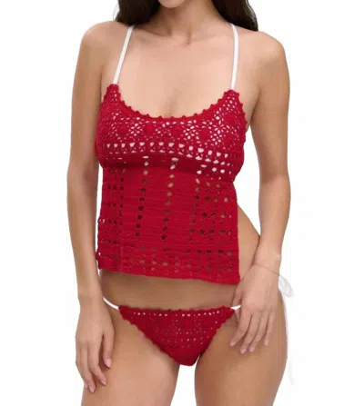 Frankies Bikinis Nari Tankini In Havana Crochet In Red