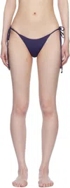 Frankies Bikinis Navy Mackenzie Cheeky String Bikini Bottom In Midnight Dip