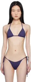 Frankies Bikinis Navy Nick Skimpy Triangle Bikini Top In Midnight Dip