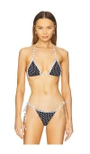 Frankies Bikinis Nick Bikini Top In Classic Polka Dot Print