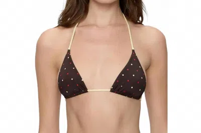 Frankies Bikinis Nick Reversible Shine Bikini Top In Honey Bug In Multi