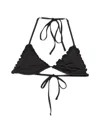 Frankies Bikinis Nick Ruffled Bikini Top In Animal Print