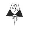 Frankies Bikinis Nick Ruffled Bikini Top In Black