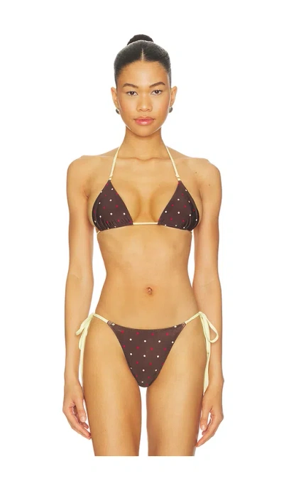 Frankies Bikinis Nick Satin Top In Brown