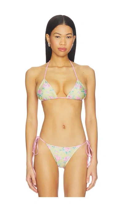 Frankies Bikinis Nick Satin Top In Green