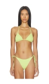Frankies Bikinis Nick Smocked Bikini Top In Multi