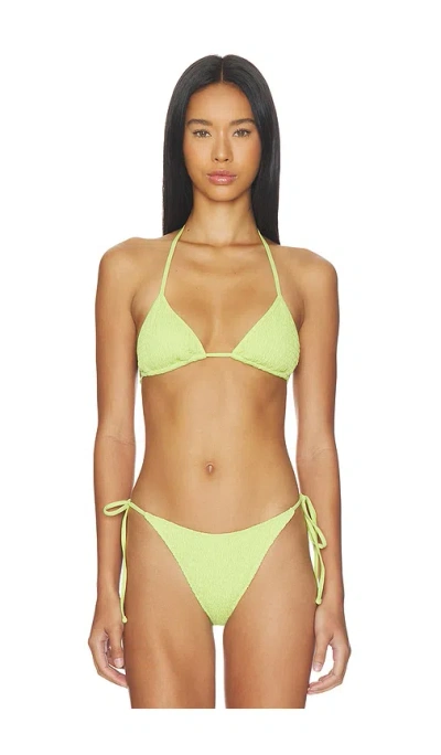 Frankies Bikinis Nick Smocked Bikini Top In Multi