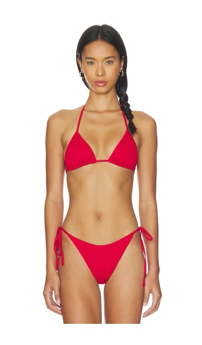 Frankies Bikinis Nick Smocked Bikini Top In Multi
