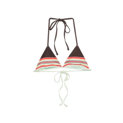 FRANKIES BIKINIS NICK STRIPED TRIANGLE BIKINI TOP