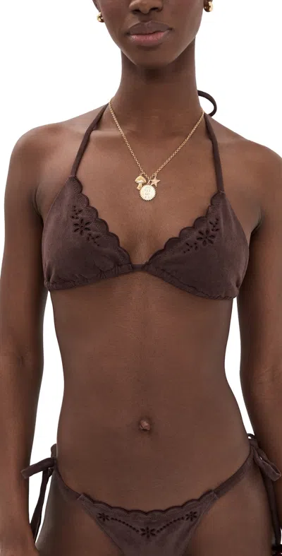 Frankies Bikinis Nick Suede Top Desert Suede In Brown