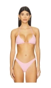 Frankies Bikinis Nick Thermal Triangle Bikini Top In Pink