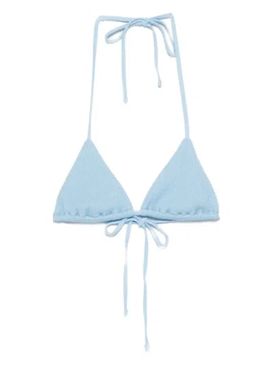 Frankies Bikinis Nick Tie-detail Bikini Top In Blue