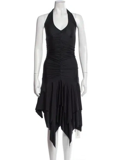 Pre-owned Frankies Bikinis Nylon Long Dress In Black