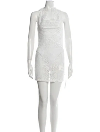Pre-owned Frankies Bikinis Nylon Mini Dress W/ Tags In Neutrals