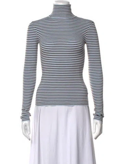 Pre-owned Frankies Bikinis Nylon Striped Sweater In Blue