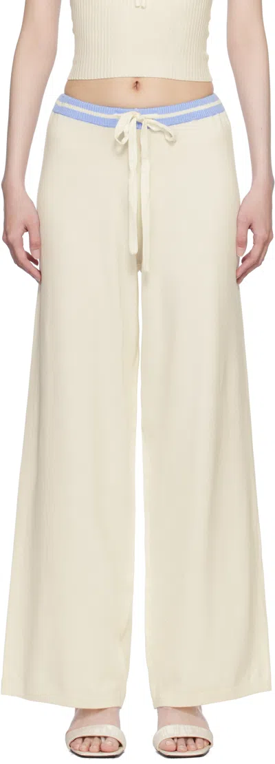Frankies Bikinis Off-white Barrymore Knit Lounge Trousers In Hampton Stripe