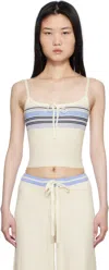 Frankies Bikinis Off-white Barrymore Knit Tank Top In Hampton Stripe