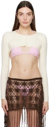 Frankies Bikinis Off-white Nina Cardigan In Porcelain