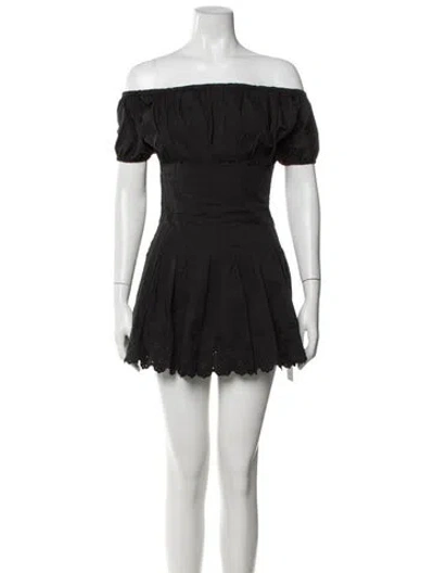 Pre-owned Frankies Bikinis Off-the-shoulder Mini Dress In Black