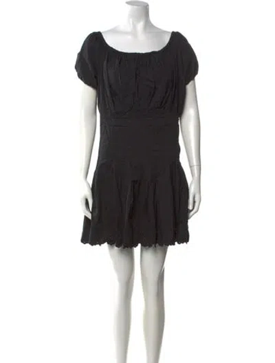 Pre-owned Frankies Bikinis Off-the-shoulder Mini Dress In Black