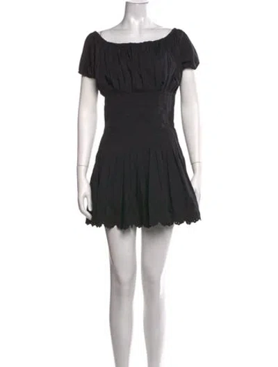 Pre-owned Frankies Bikinis Off-the-shoulder Mini Dress In Black