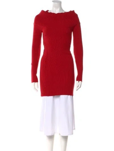 Pre-owned Frankies Bikinis Off-the-shoulder Sweater In Red