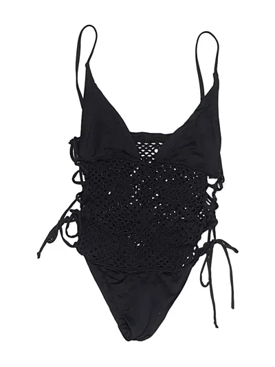 Pre-owned Frankies Bikinis One Piece Swimsuit In Black