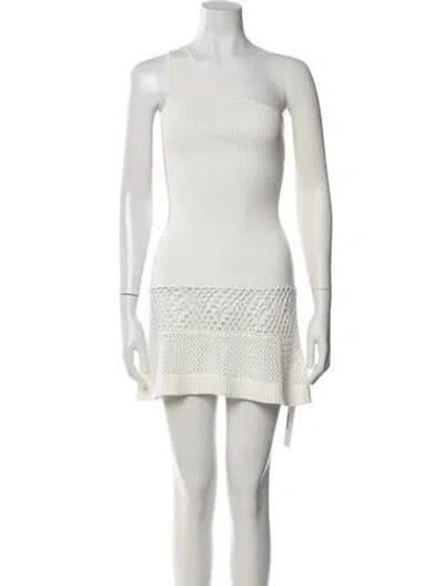 Pre-owned Frankies Bikinis One-shoulder Mini Dress In White