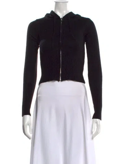 Pre-owned Frankies Bikinis Open Front Sweater In Black