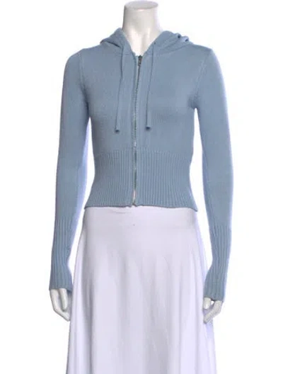 Pre-owned Frankies Bikinis Open Front Sweater In Blue