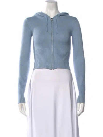 Pre-owned Frankies Bikinis Open Front Sweater In Blue