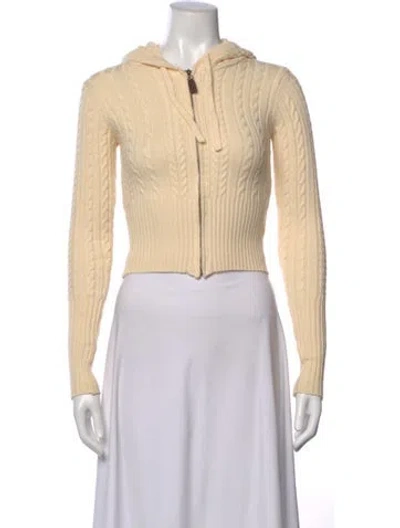 Pre-owned Frankies Bikinis Open Front Sweater In Neutral