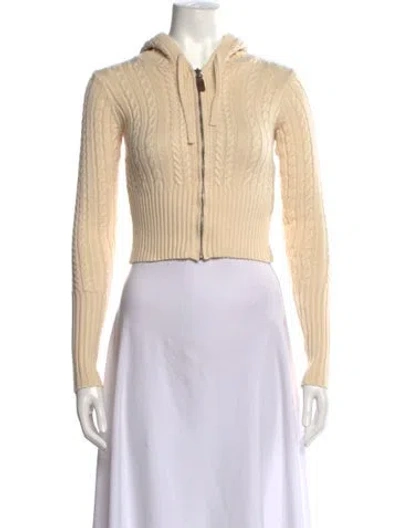 Pre-owned Frankies Bikinis Open Front Sweater In Neutrals