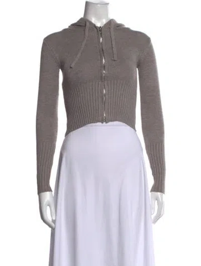 Pre-owned Frankies Bikinis Open Front Sweater In Neutrals