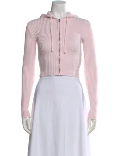 Pre-owned Frankies Bikinis Open Front Sweater In Pink