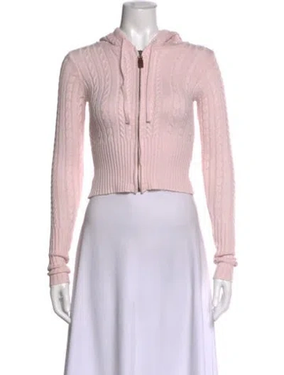Pre-owned Frankies Bikinis Open Front Sweater In Pink