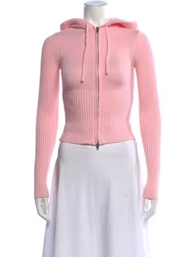 Pre-owned Frankies Bikinis Open Front Sweater In Pink