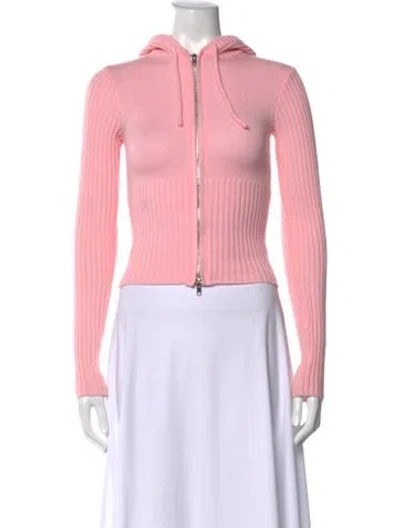 Pre-owned Frankies Bikinis Open Front Sweater In Pink