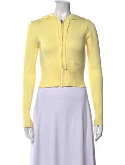 Pre-owned Frankies Bikinis Open Front Sweater In Yellow