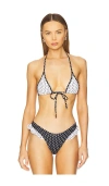 Frankies Bikinis Paradise Bikini Top In Classic Polka Dot Print
